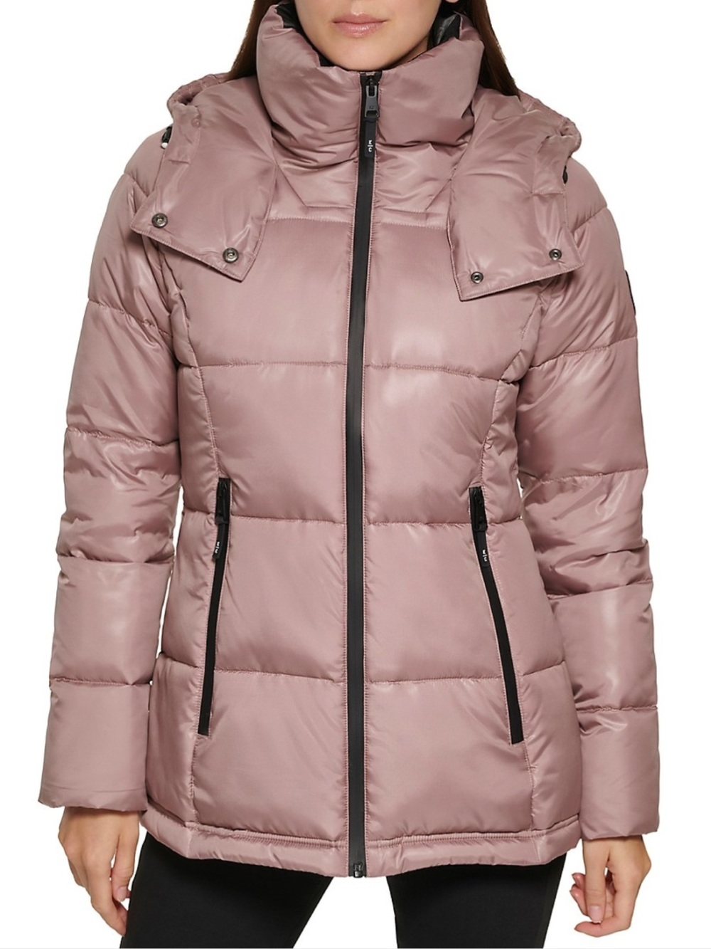 Kenneth Cole Women S Horizontal Zip Puffer BARK Large